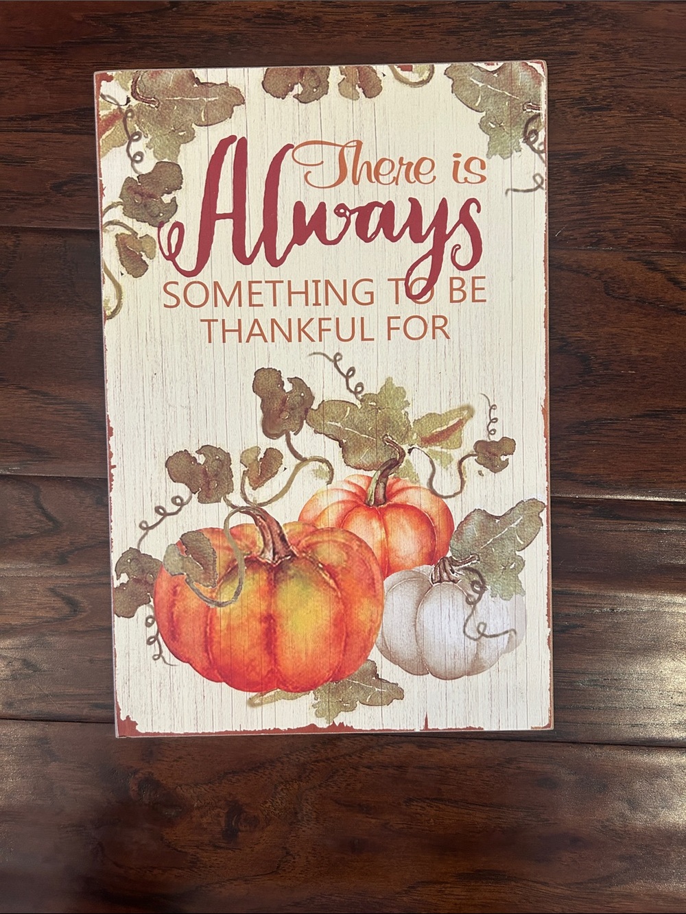 Always Something to Be Thankful For - Autumn Pumpkin Wall Decor (Orange, Cream)